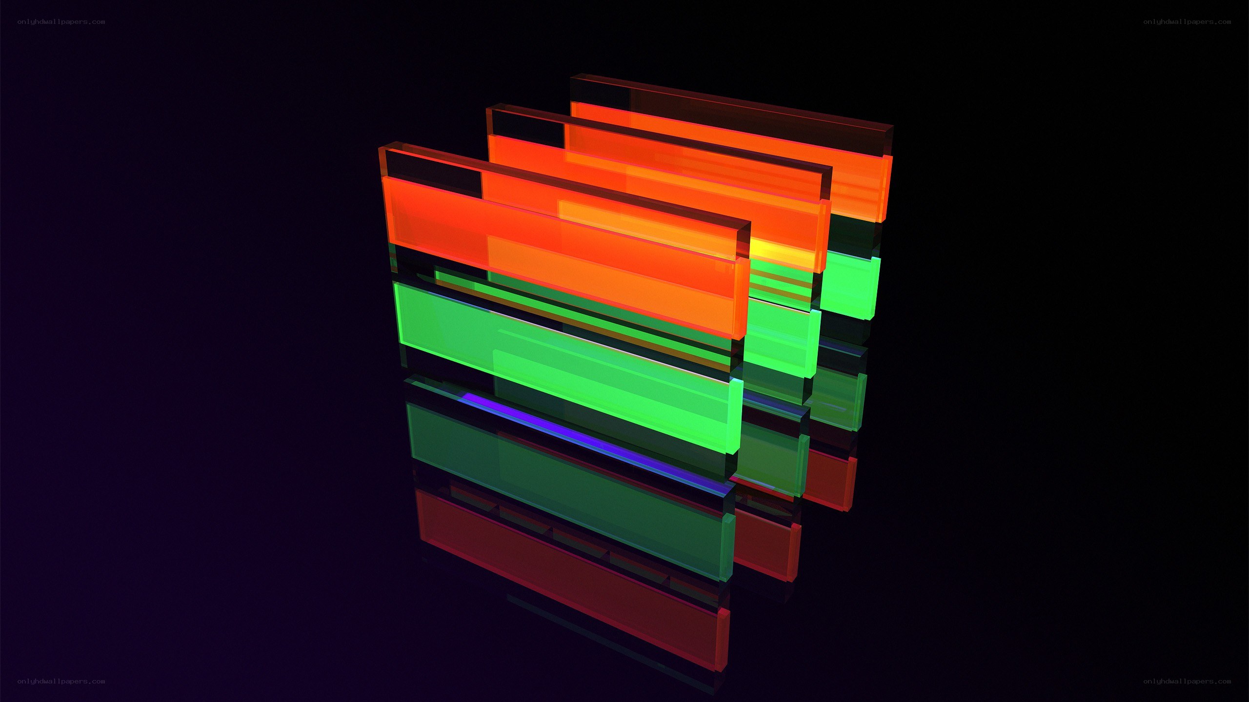 Colorful glowing blocks