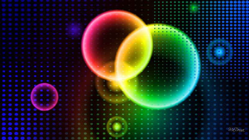 Colorful Glowing Bubbles — Blue