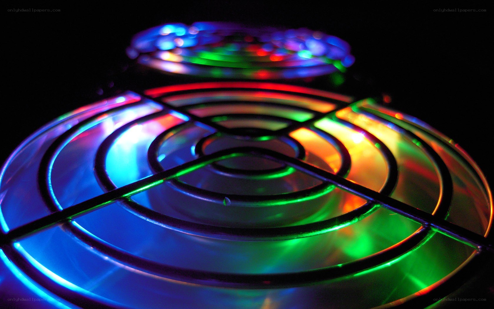 colorful glowing fans