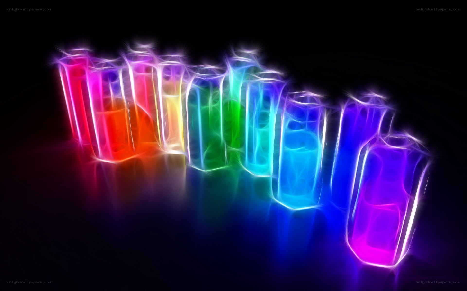 Colorful glowing glasses