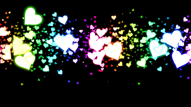Colorful Glowing Hearts