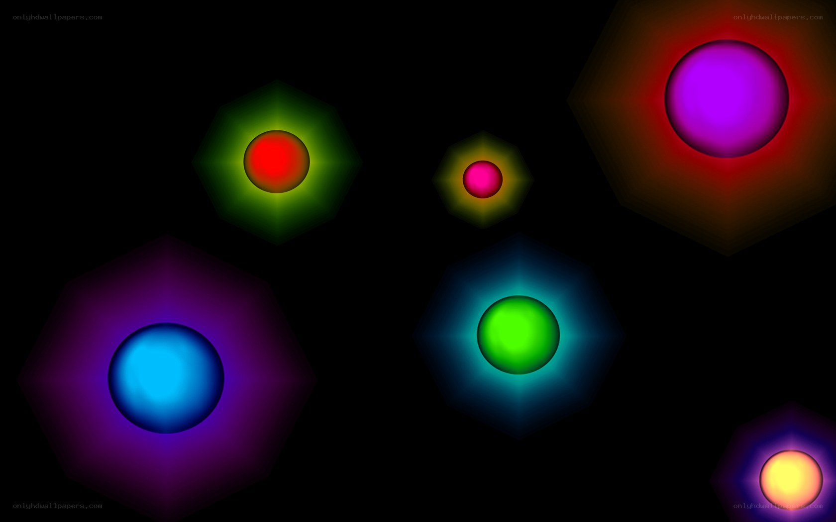 colorful glowing orbs