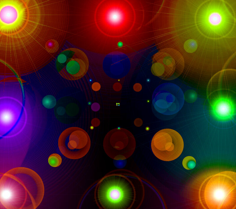 Colorful Glowing Orbs — Red