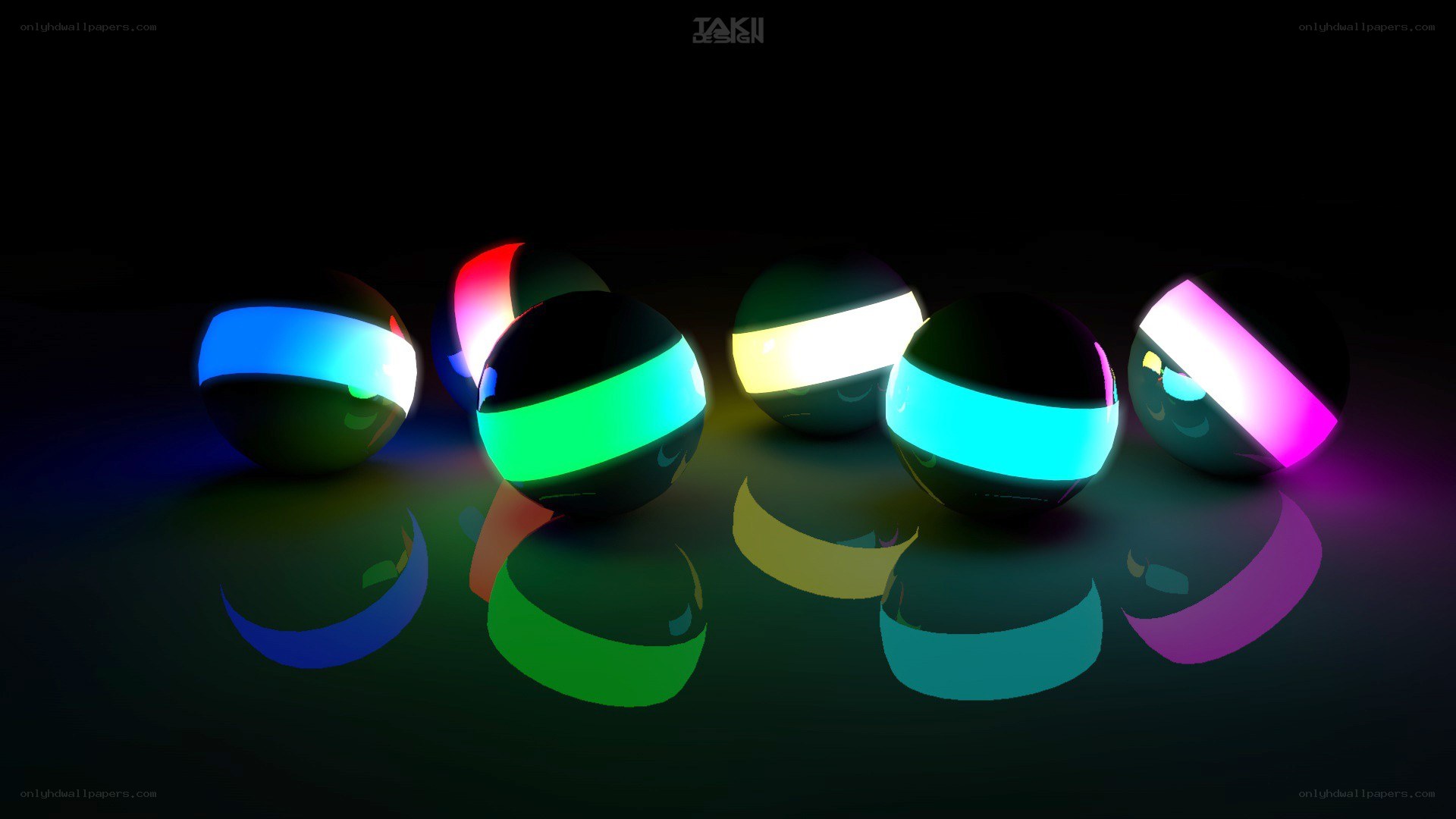Colorful glowing spheres