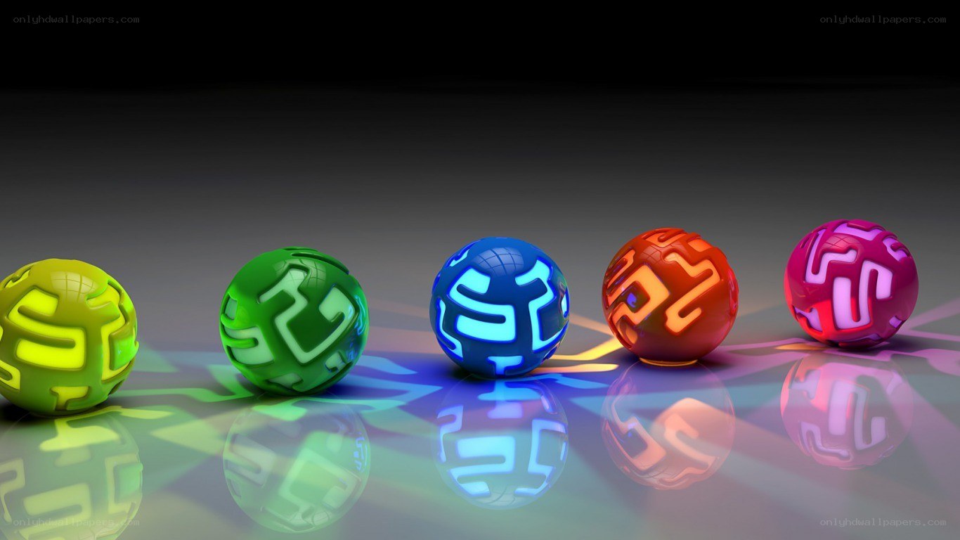 colorful glowing spheres
