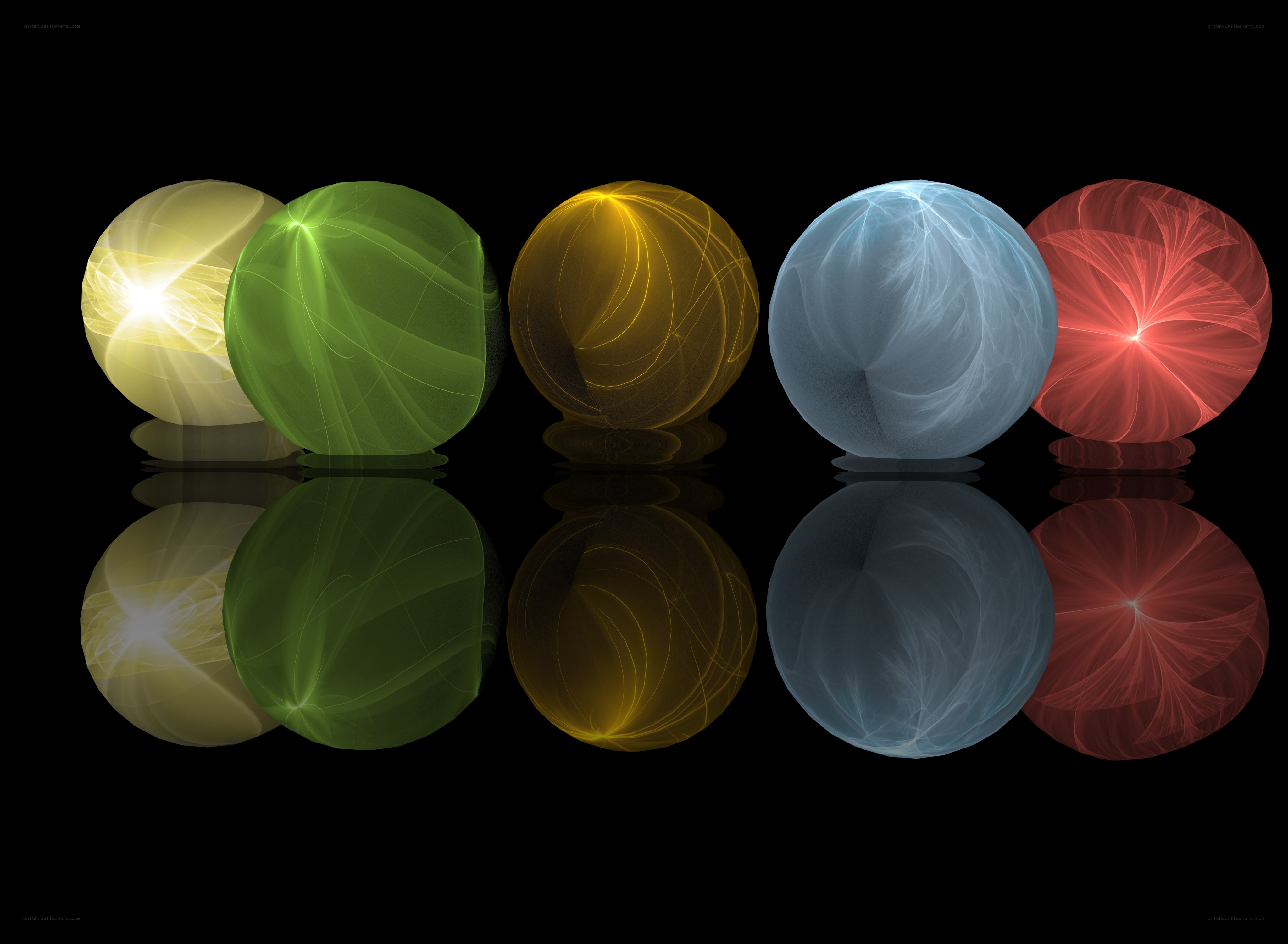 Colorful glowing spheres