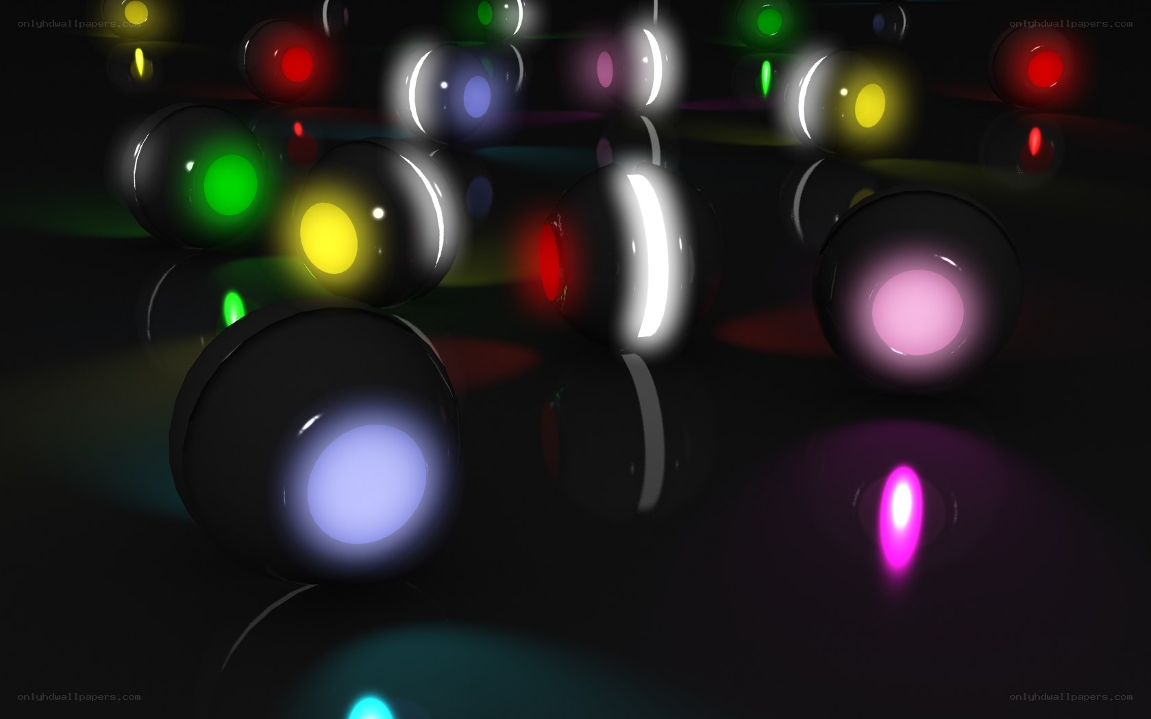 Colorful glowing spheres