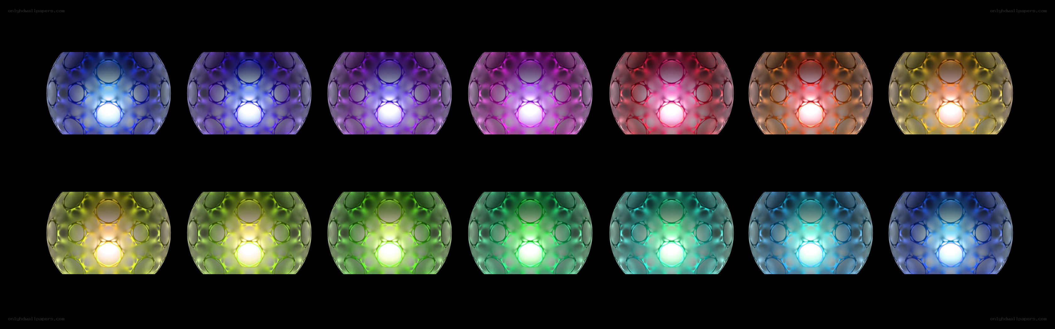 Colorful glowing spheres