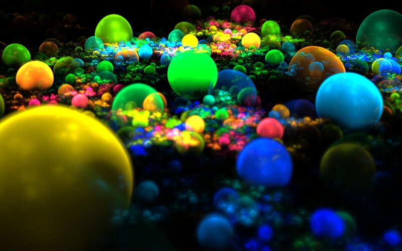 Colorful glowing spheres