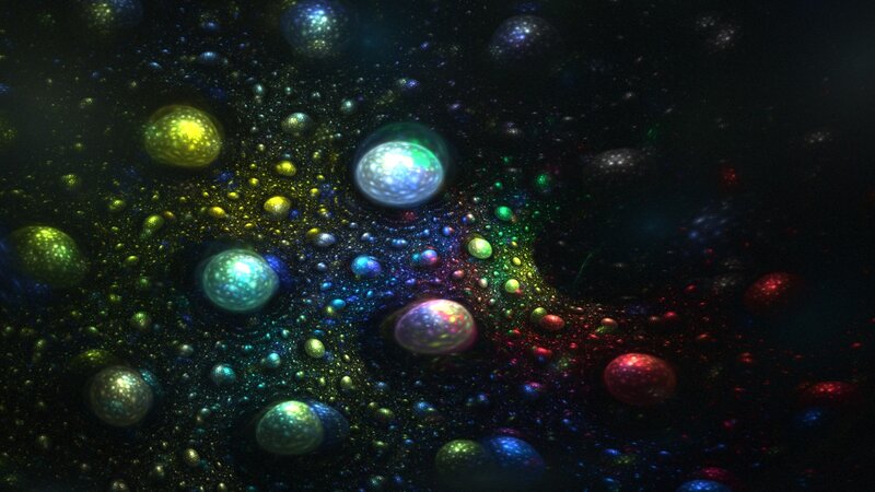 Colorful Glowing Spheres — Black, Mysterious