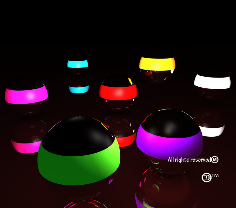 Colorful Glowing Spheres — Black