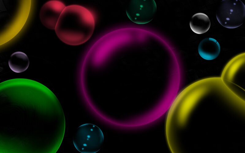 Colorful Glowing Spheres — Purple, Abstract