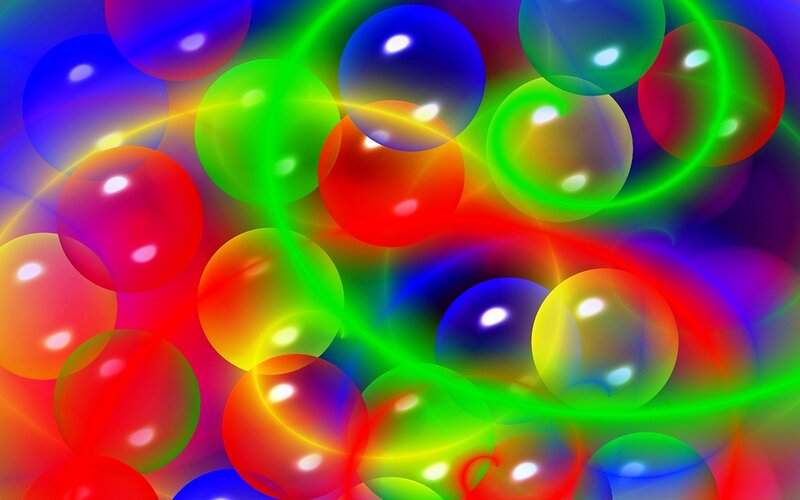 Colorful Glowing Spheres — Red