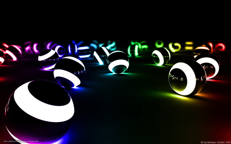Colorful glowing spheres