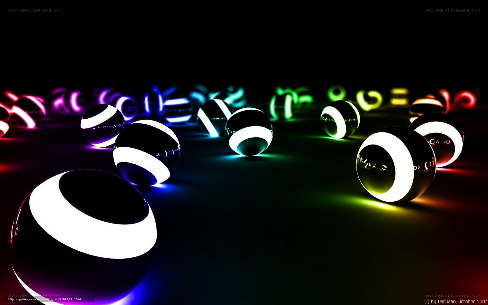 Colorful glowing spheres