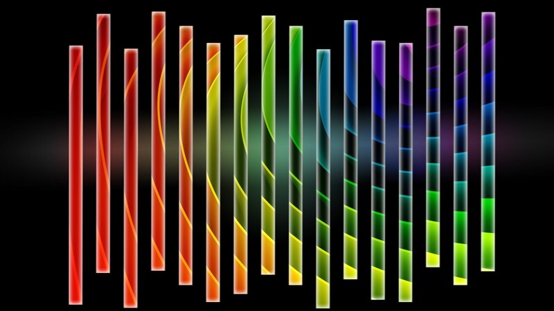 Colorful glowing tubes