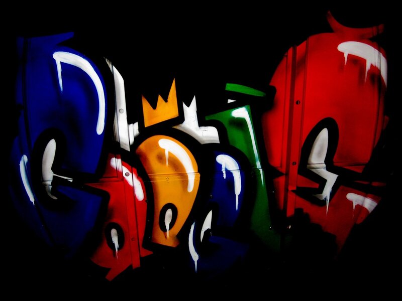 Colorful Graffiti Art — Blue, Dramatic