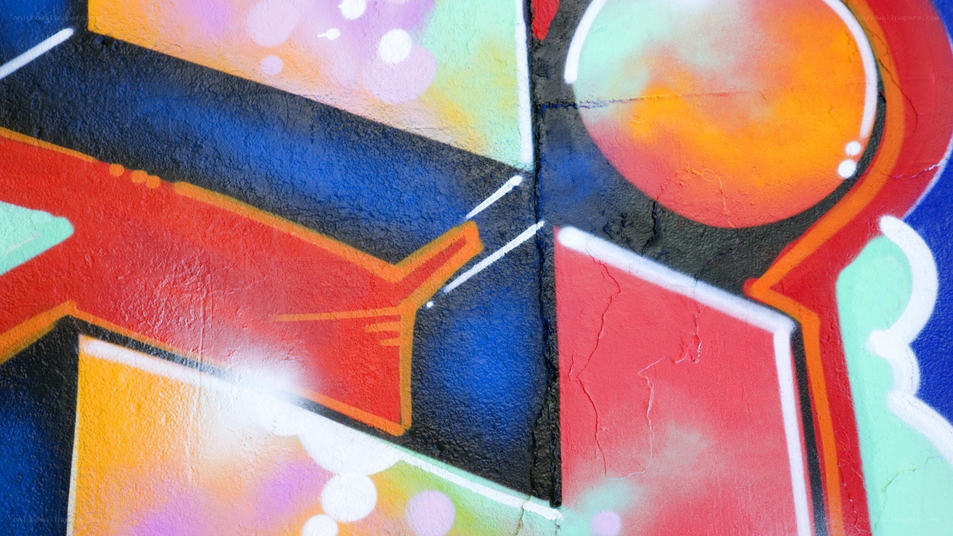 colorful graffiti art close-up