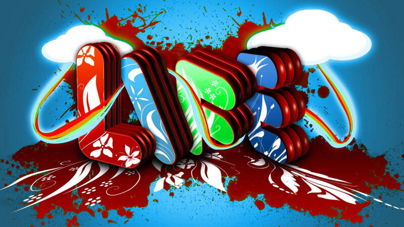 colorful graffiti art of the word love