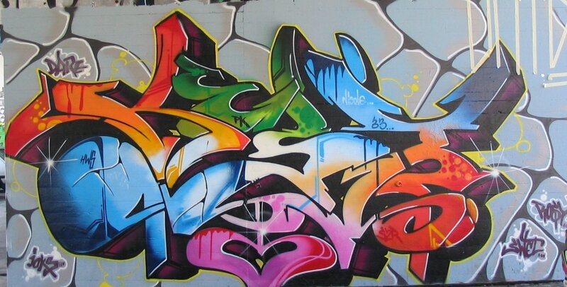 colorful graffiti art on wall