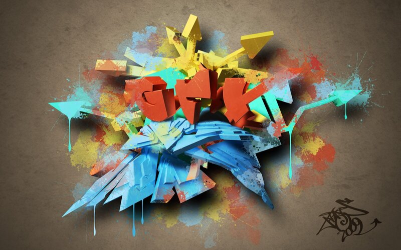 Colorful Graffiti Art — Red, Energetic