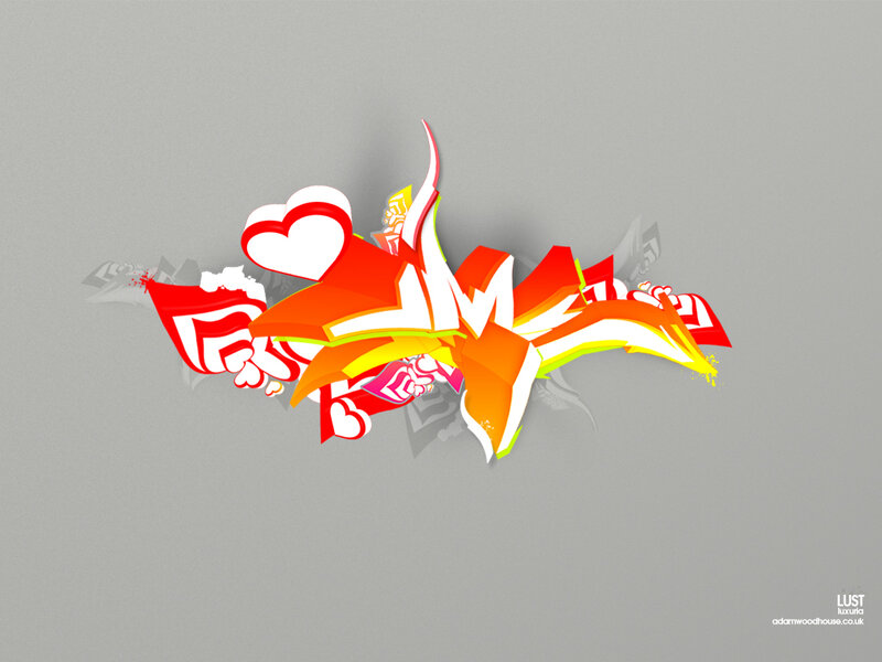 colorful graffiti art with hearts