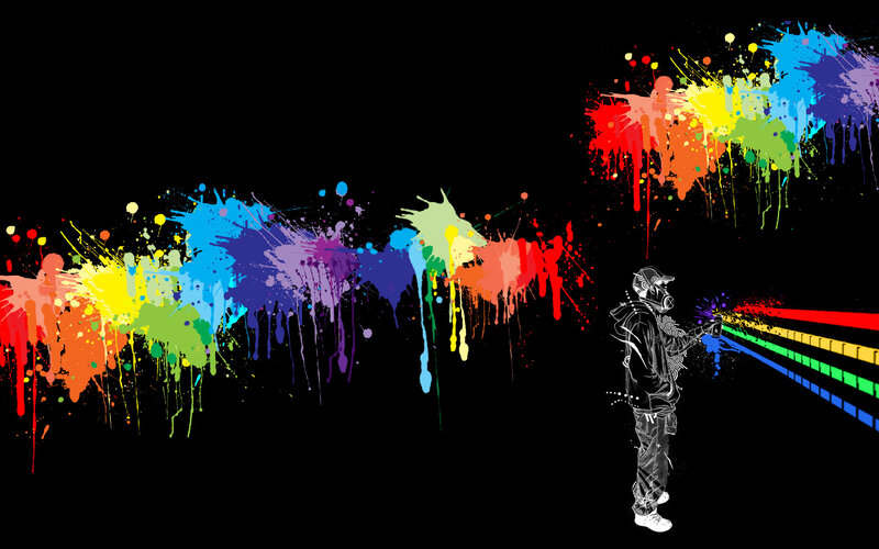 Colorful graffiti artist