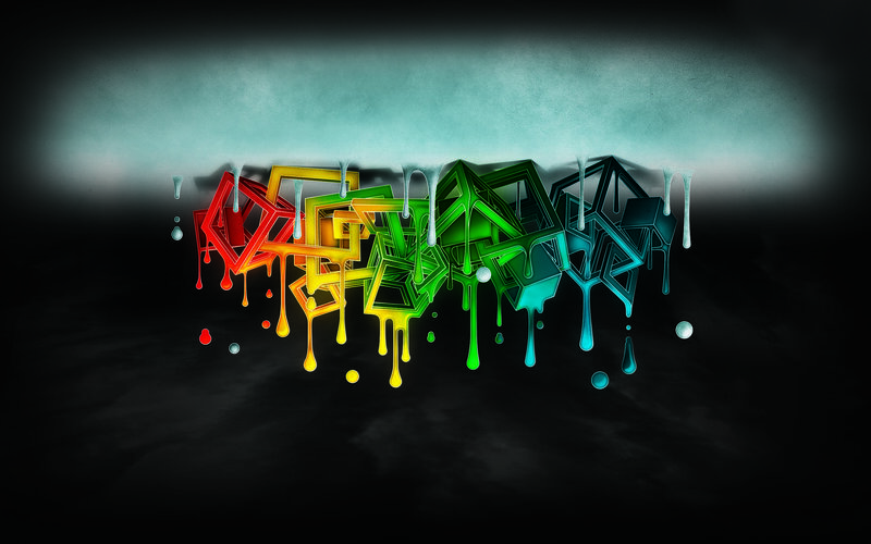 Colorful graffiti dripping paint