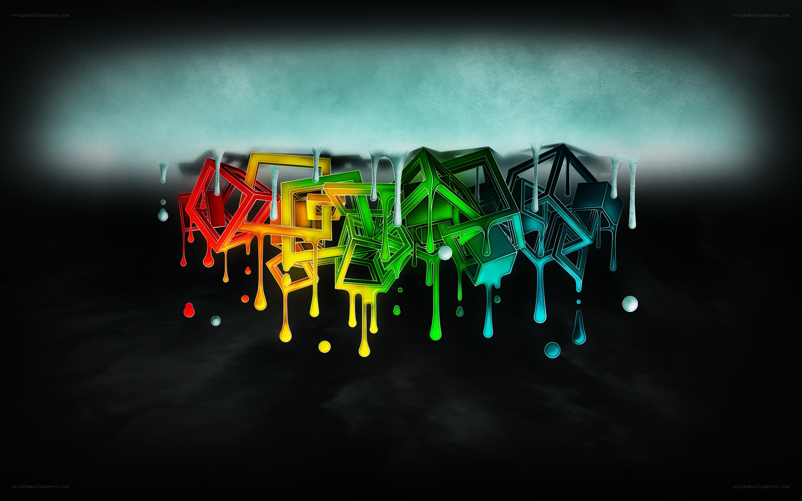 Colorful graffiti dripping paint