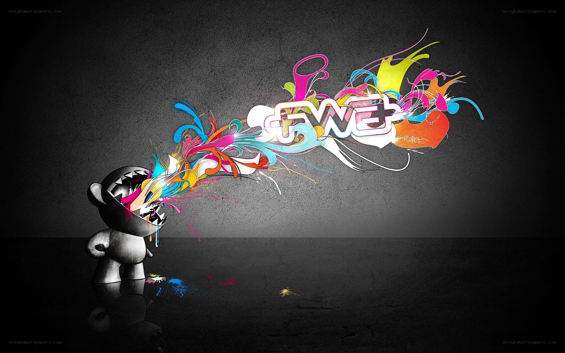Colorful graffiti explosion from toy