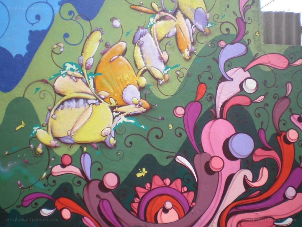 colorful graffiti mural art