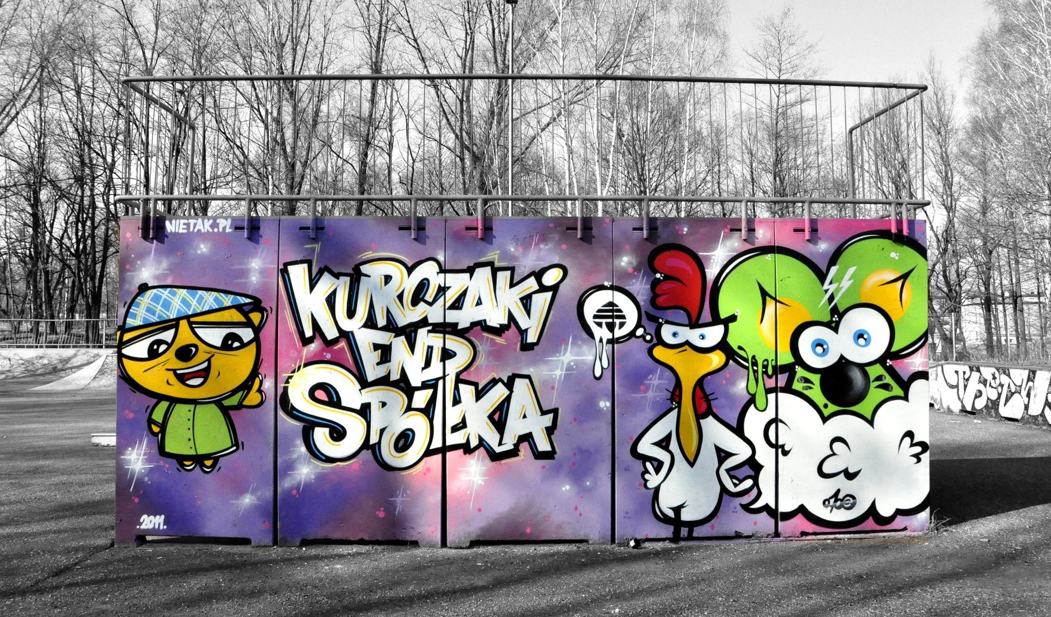 Colorful graffiti mural on a wall