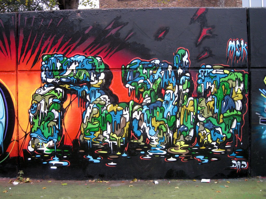 colorful graffiti on a wall