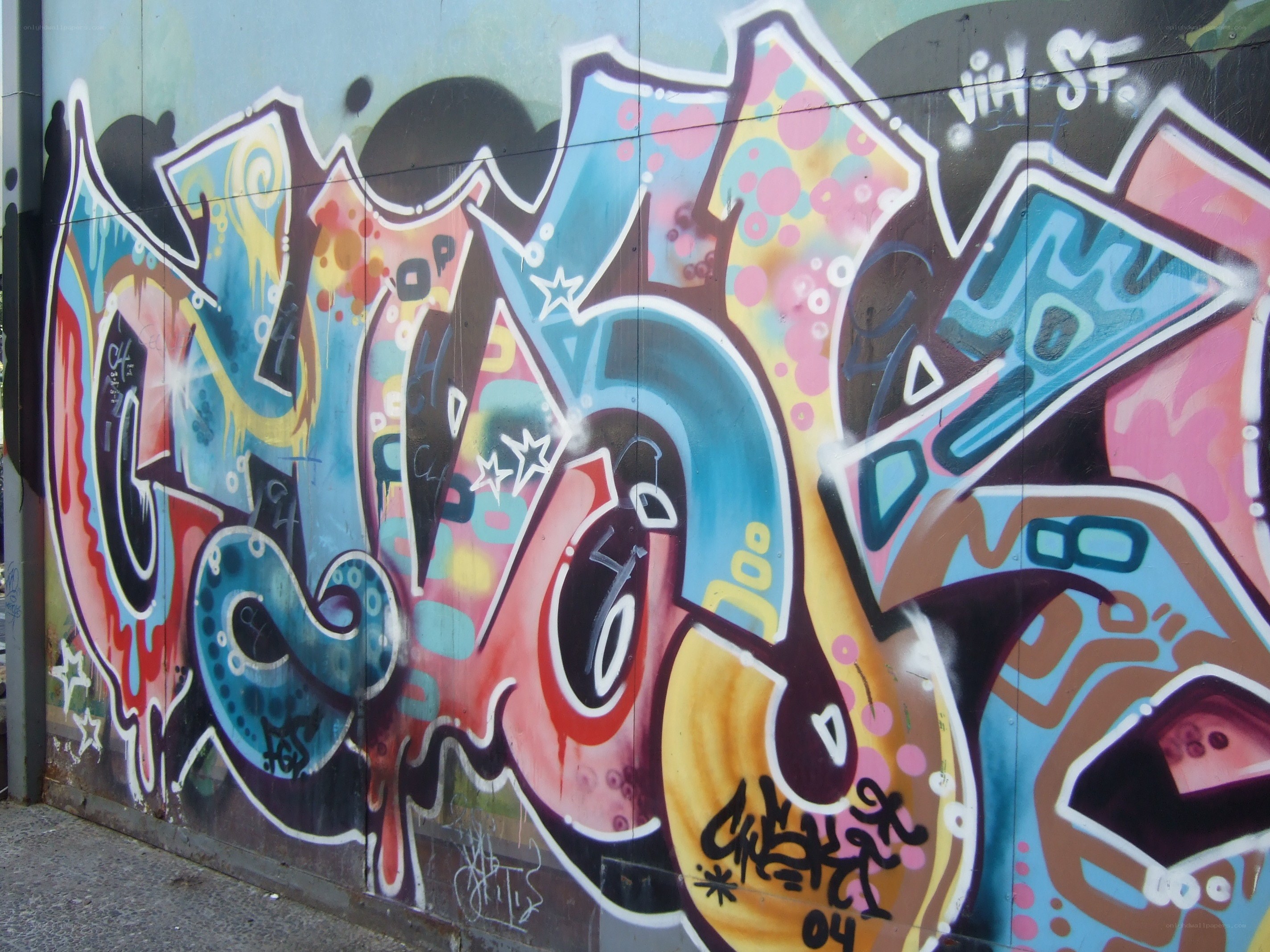 colorful graffiti on a wall