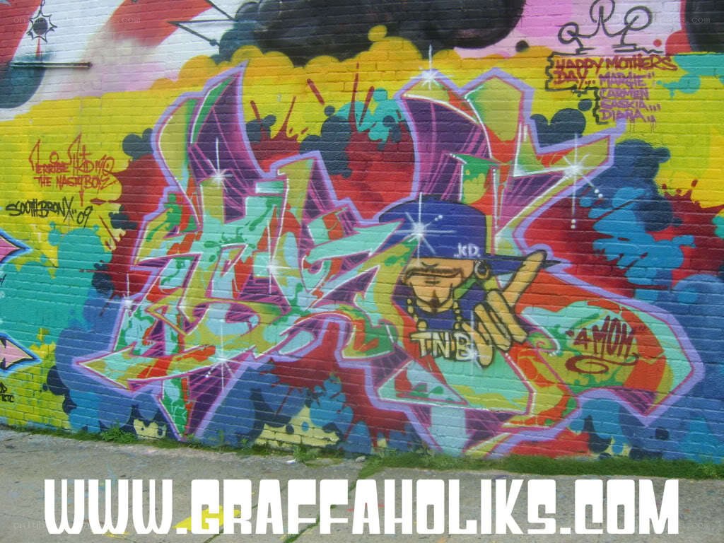 colorful graffiti on brick wall