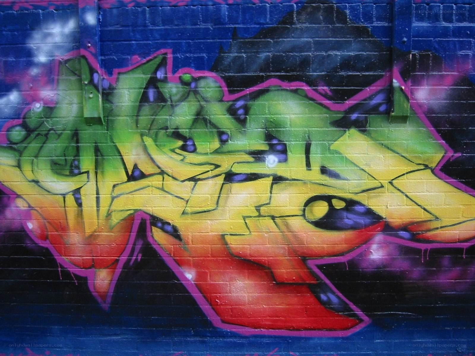 colorful graffiti on brick wall