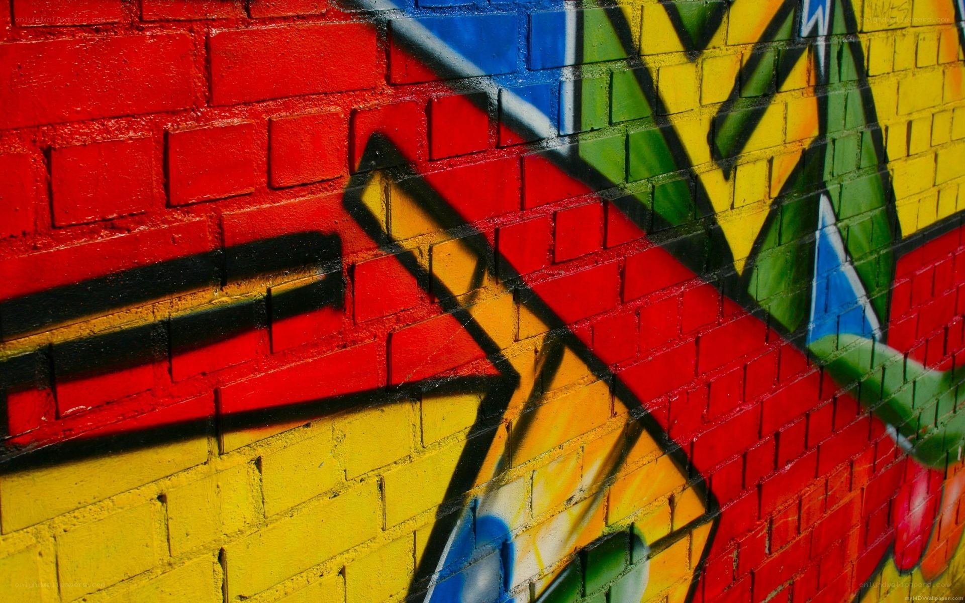 colorful graffiti on brick wall
