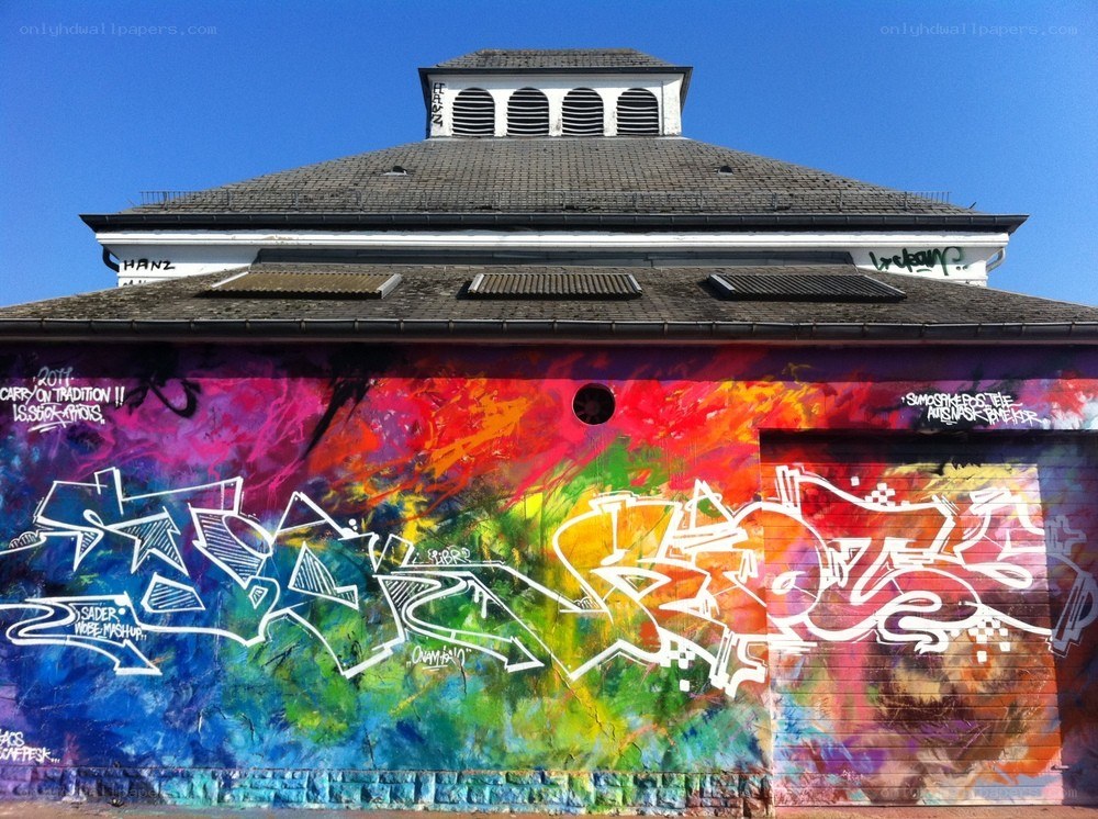 colorful graffiti on building