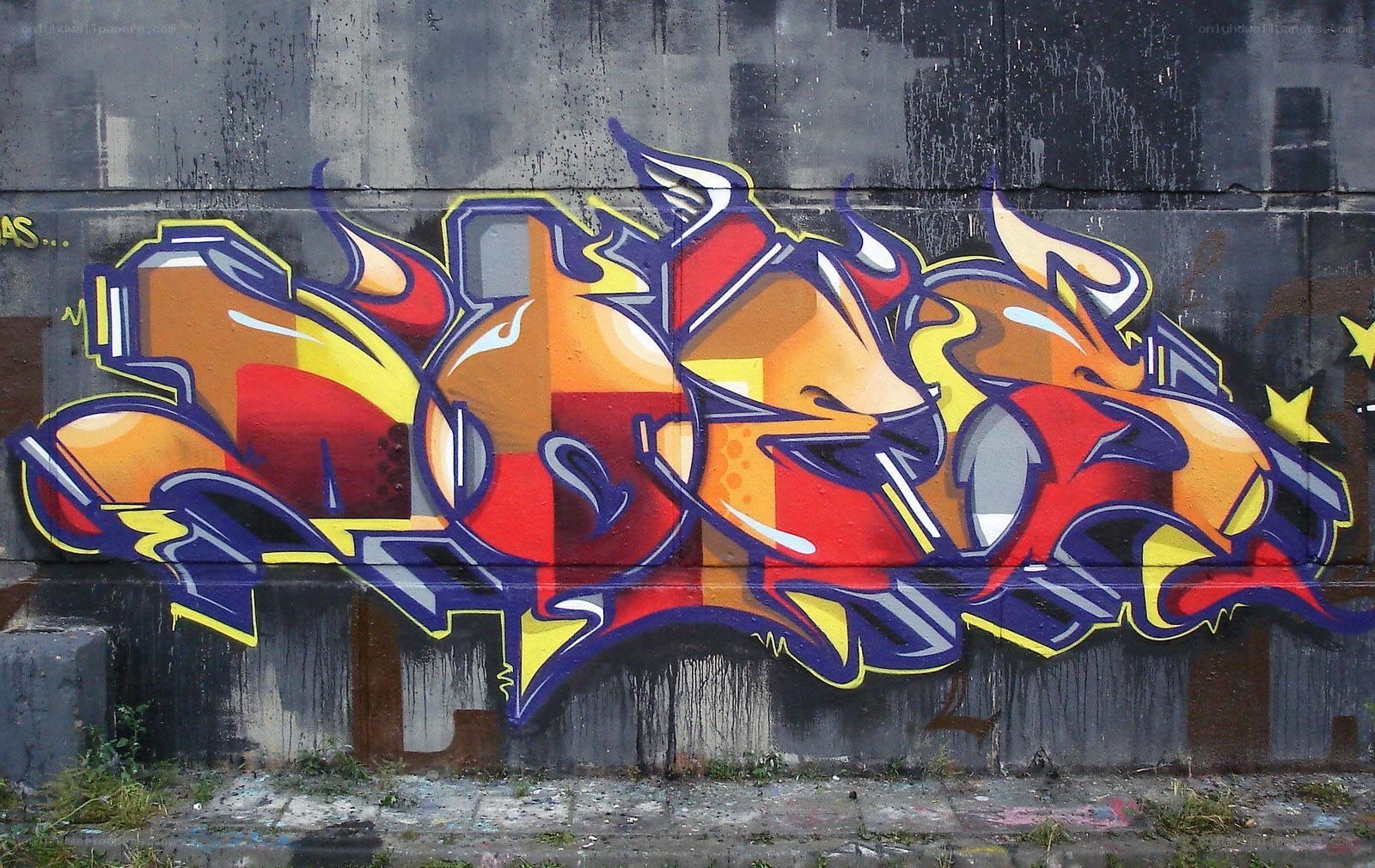 colorful graffiti on concrete wall