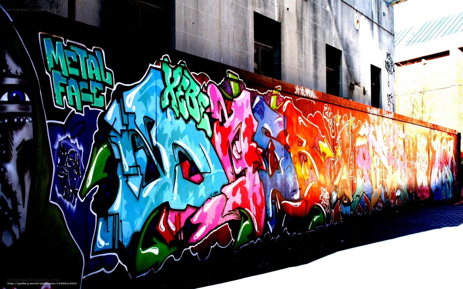 Colorful graffiti on urban wall