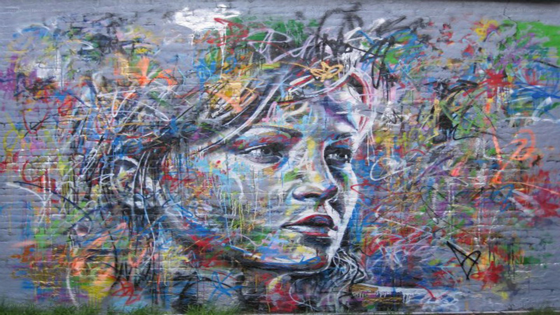 colorful graffiti portrait