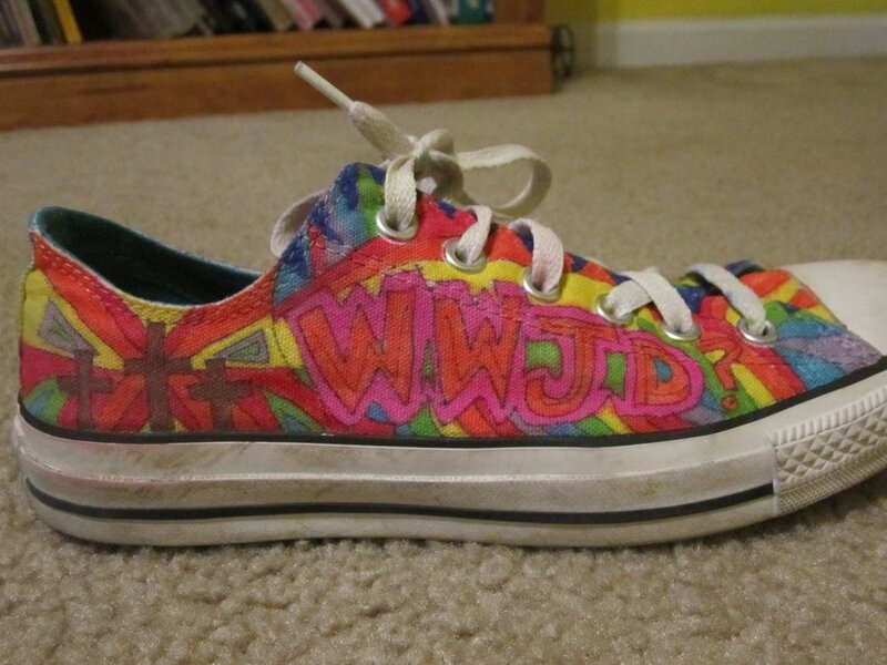 colorful graffiti sneaker