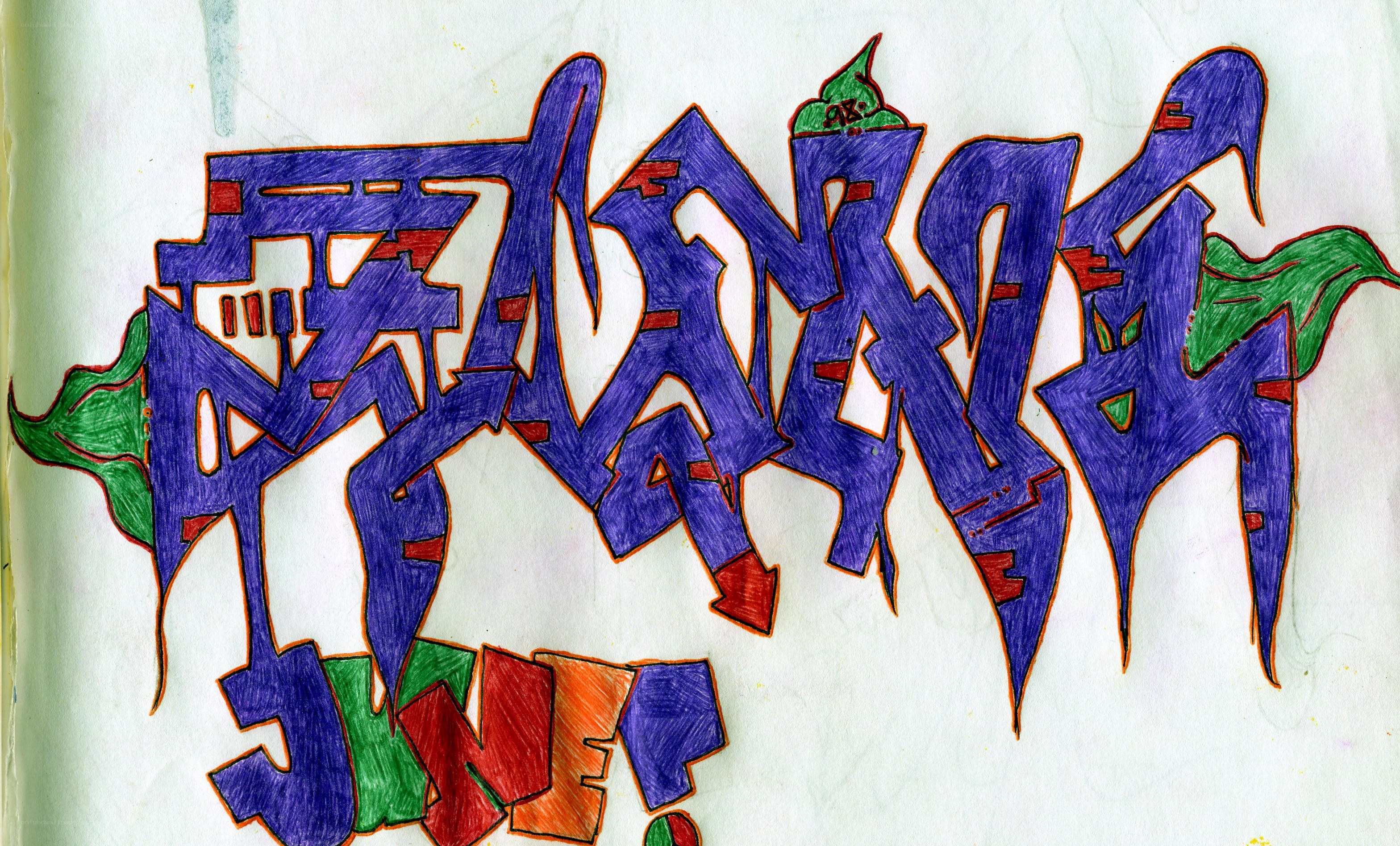 colorful graffiti-style drawing
