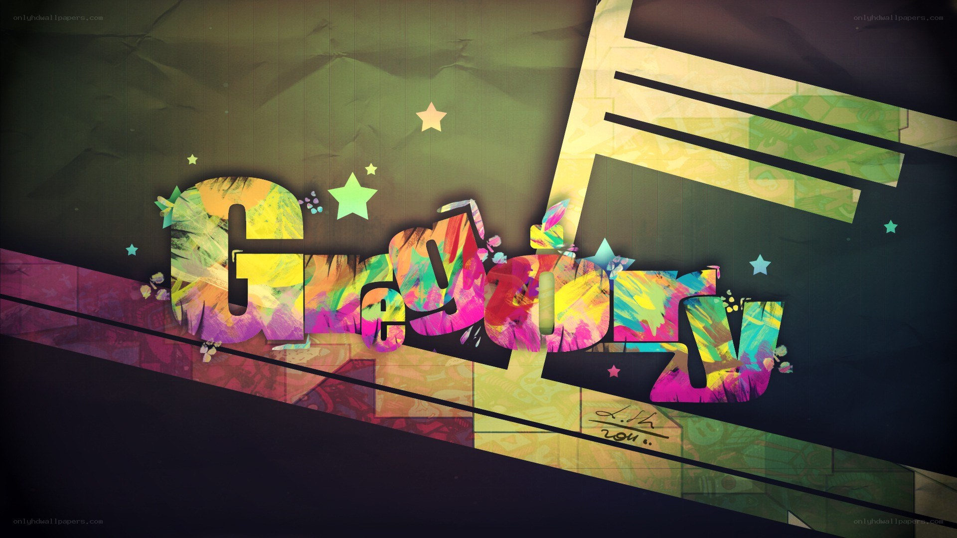 colorful graffiti text art