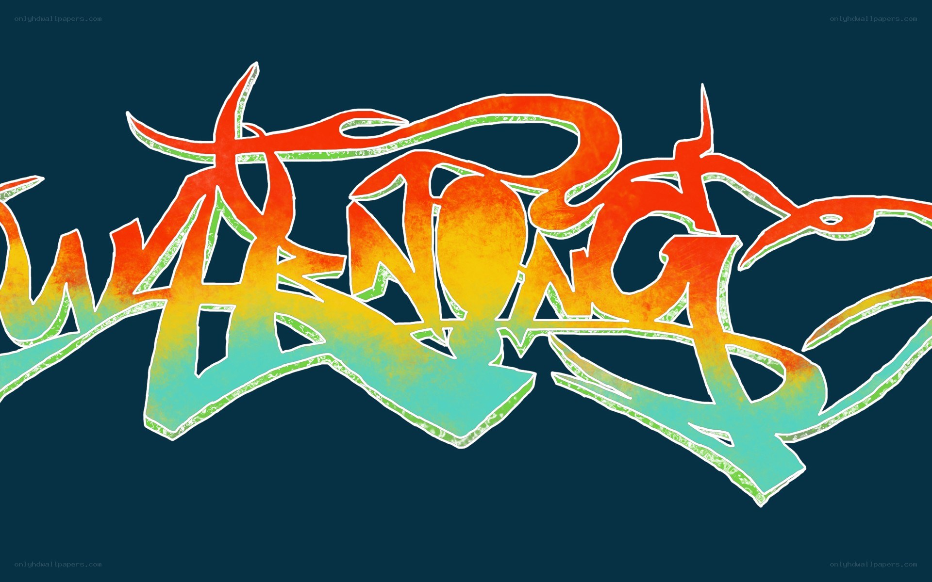 colorful graffiti text art