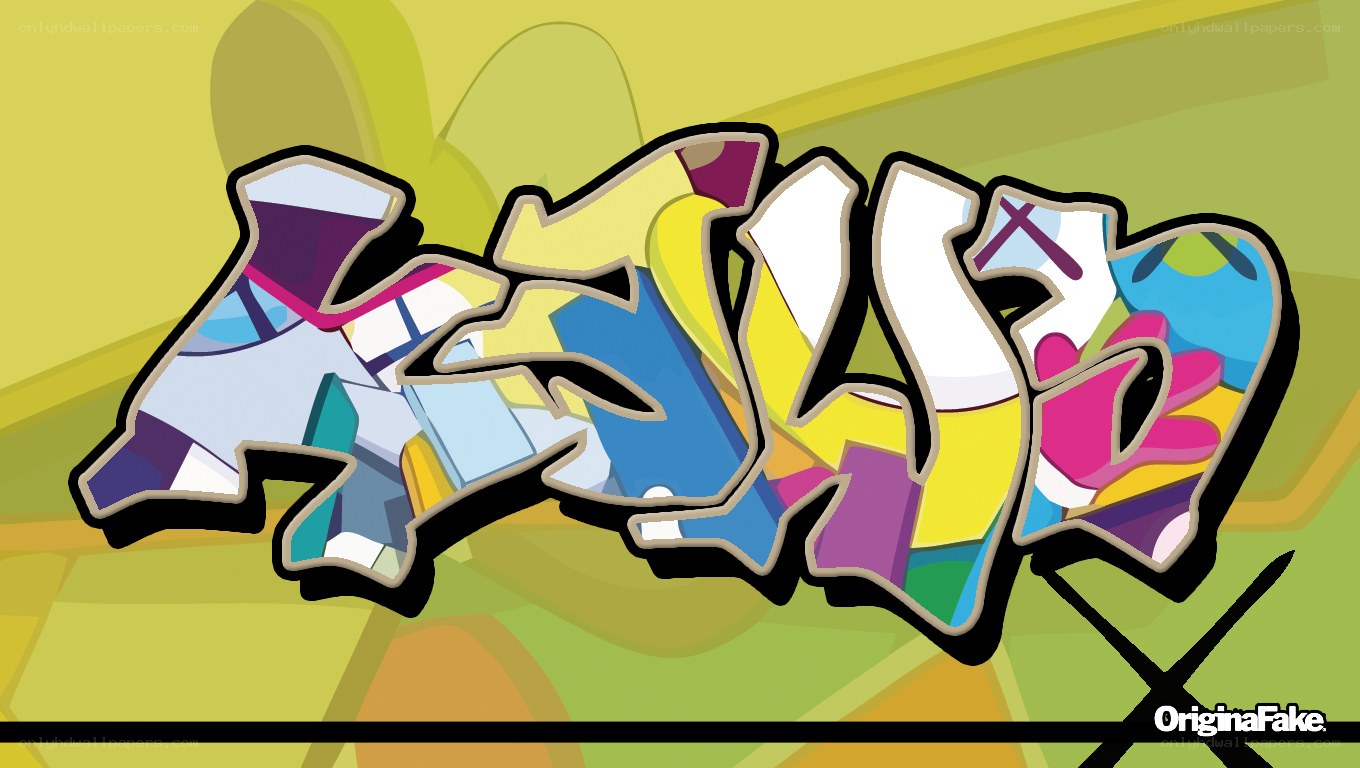 colorful graffiti text art