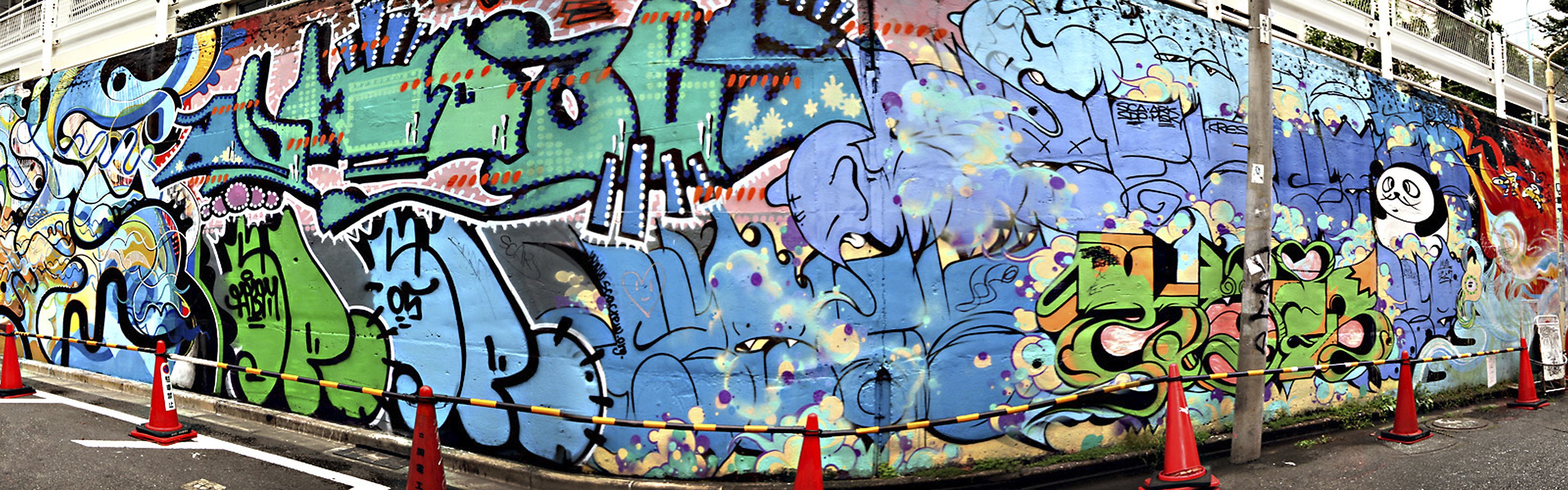 colorful graffiti wall art