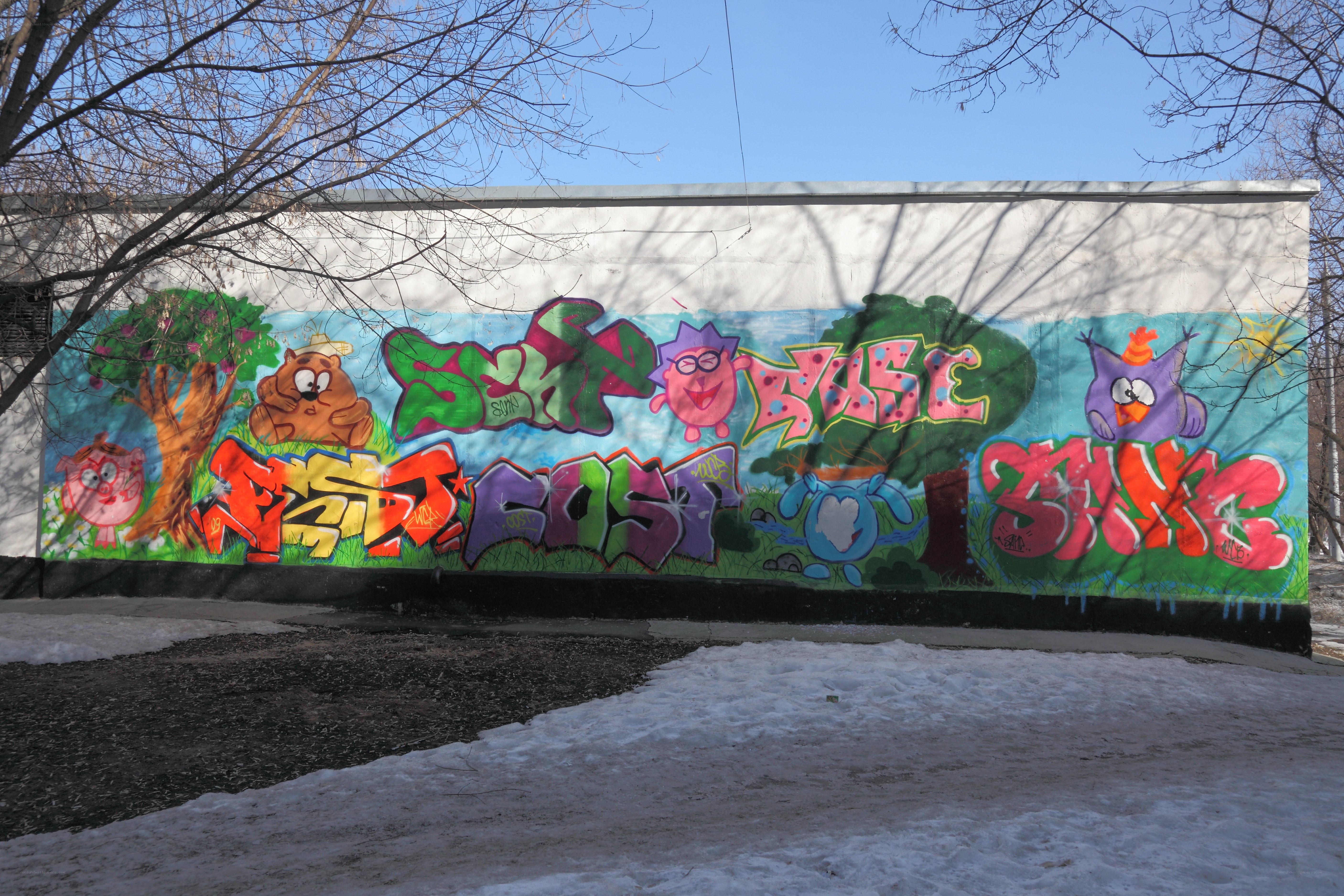 colorful graffiti wall art