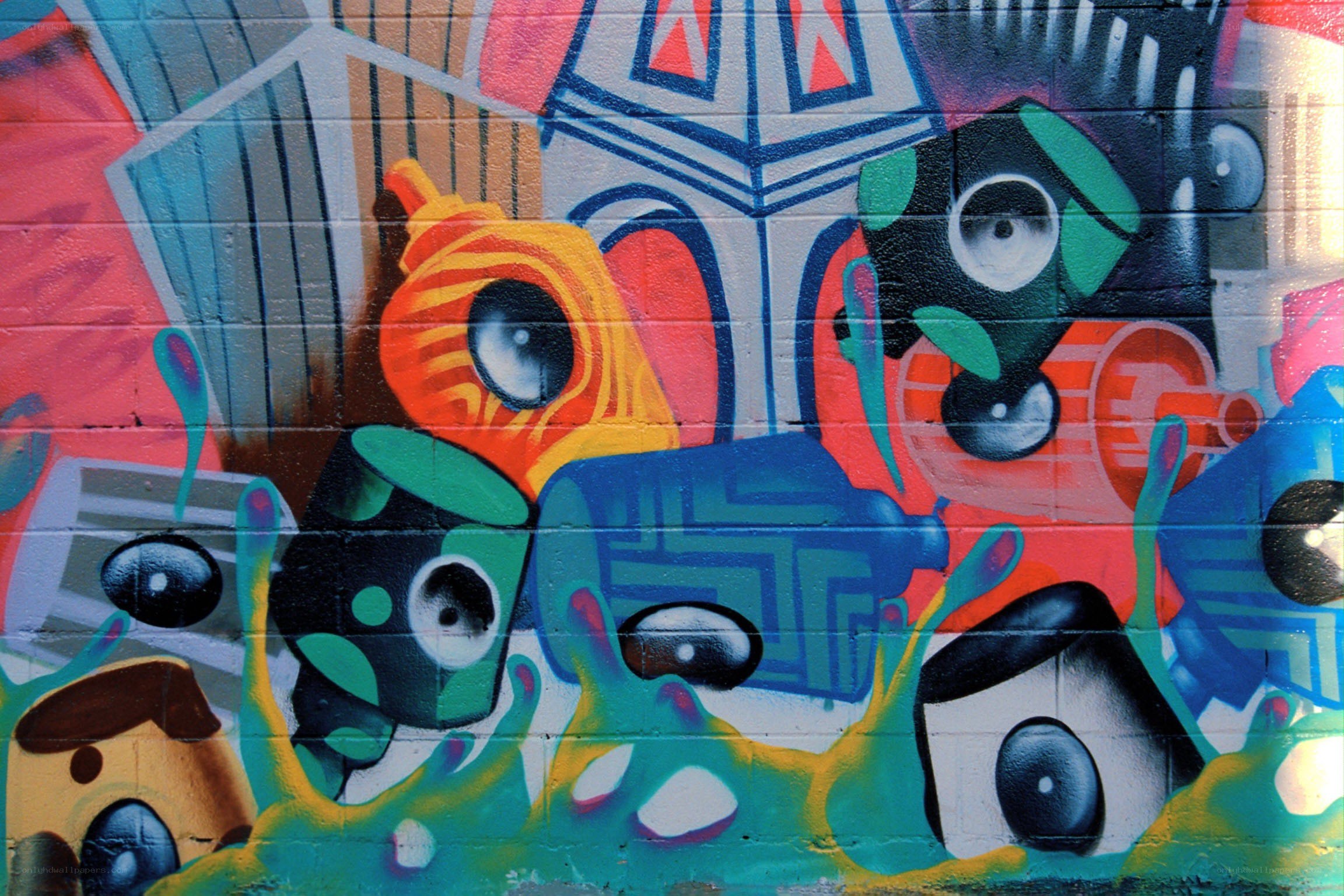 colorful graffiti wall art