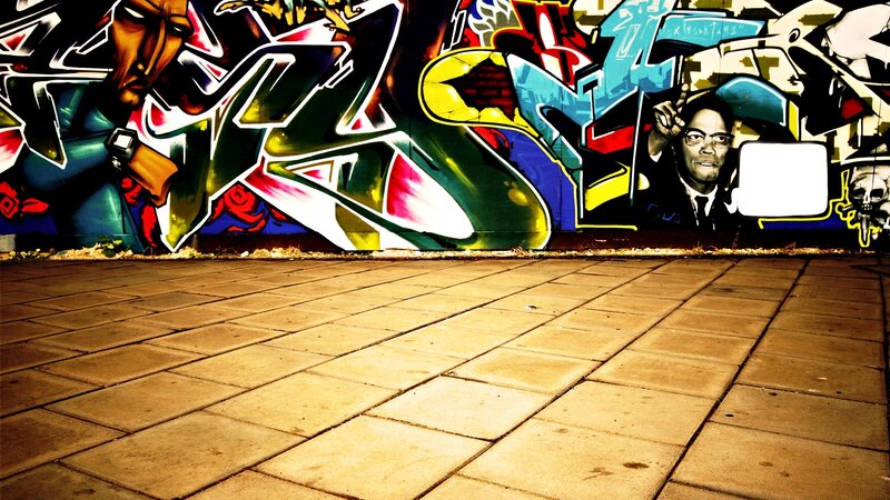 colorful graffiti wall art